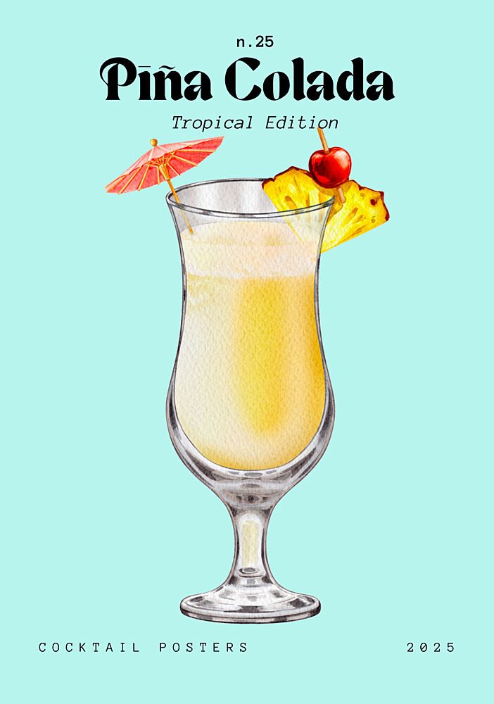 Tropical Pina Colada Cocktail art print by Elizabeth C for $57.95 CAD