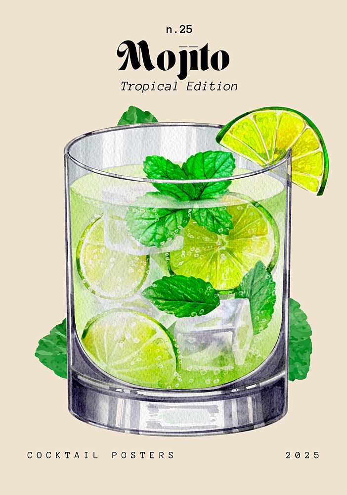 Tropical Mojito Cocktail art print by Elizabeth C for $57.95 CAD
