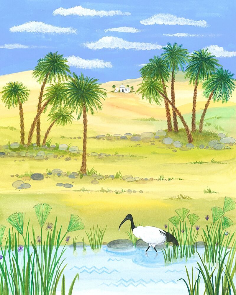 Banks of the Nile with Ibis art print by Isabelle Brent for $57.95 CAD