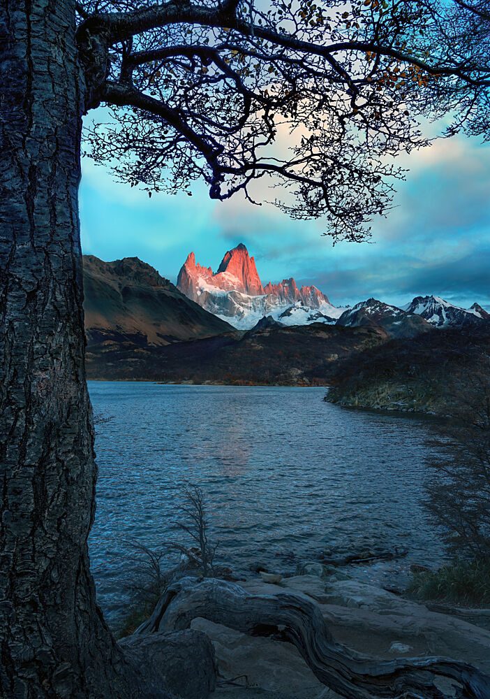 Glowing Patagonia Peaks art print by Shirley Ji for $57.95 CAD