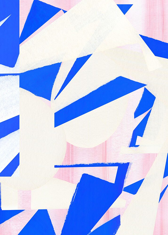 Bold Blue Pink Shapes art print by Jenja Braun for $57.95 CAD