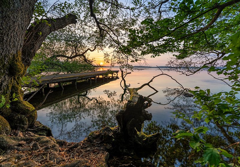 Lakeside Sunset Pier art print by Keller for $57.95 CAD