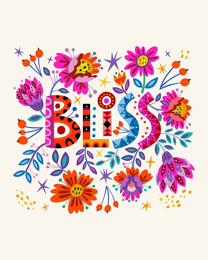 Blissful Folk Art Flowers art print by Marusha Belle for $57.95 CAD