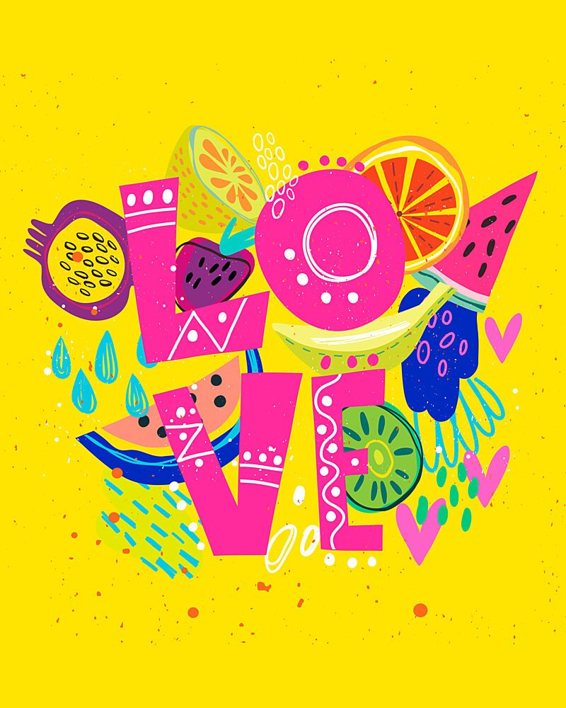 Tropical Fruit Love art print by Marusha Belle for $57.95 CAD