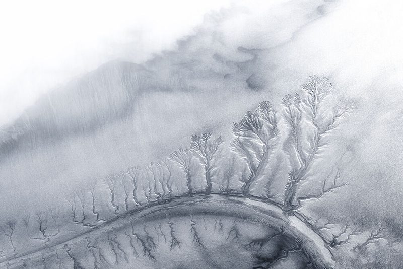 Serene River Delta Abstract art print by Uu for $57.95 CAD