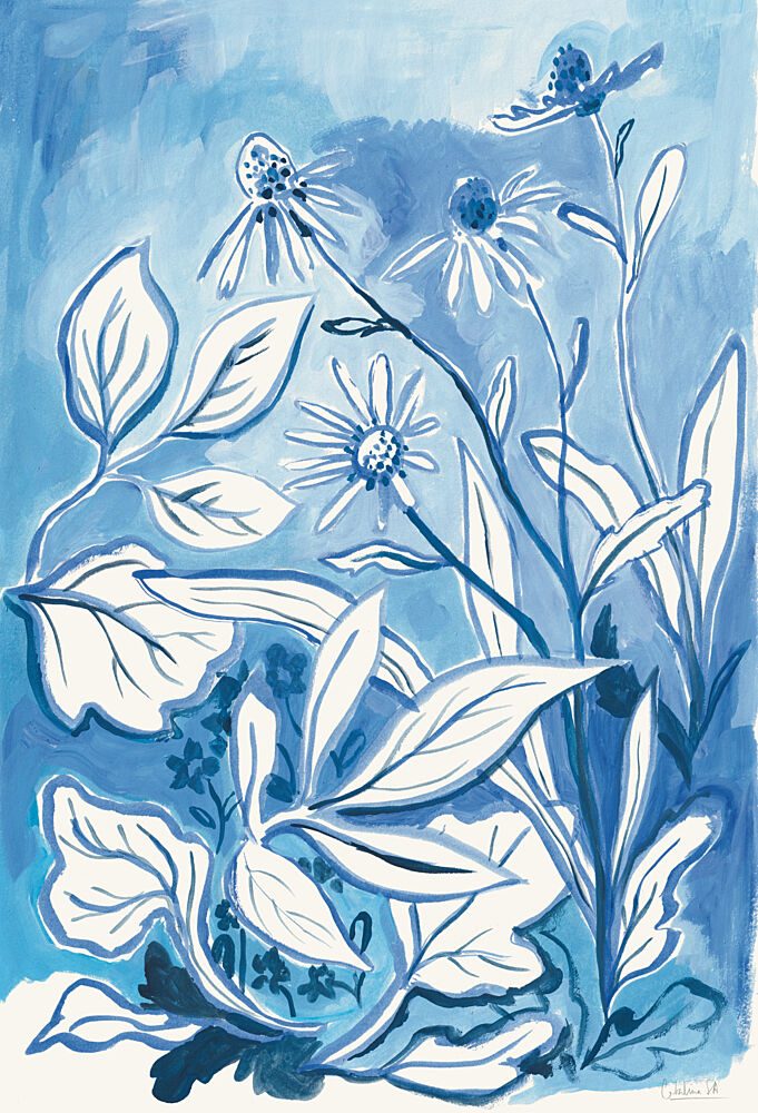 Blue Botanical Garden art print by Catalina Somolinos for $57.95 CAD