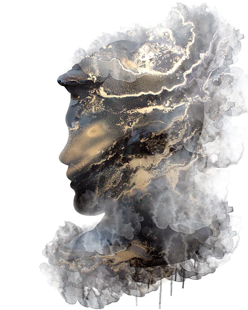 Fluid Gold Silhouette art print by Jenny Nielsen for $57.95 CAD