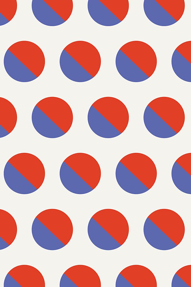 Red Blue Split Circles art print by Rosalinda for $57.95 CAD