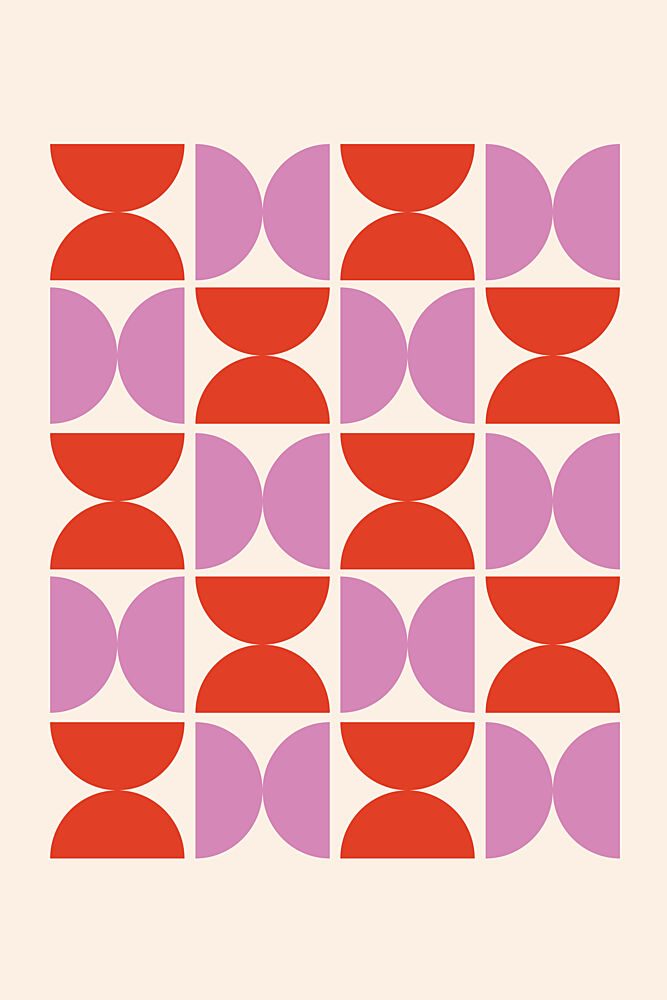 Retro Geometric Pattern art print by Rosalinda for $57.95 CAD
