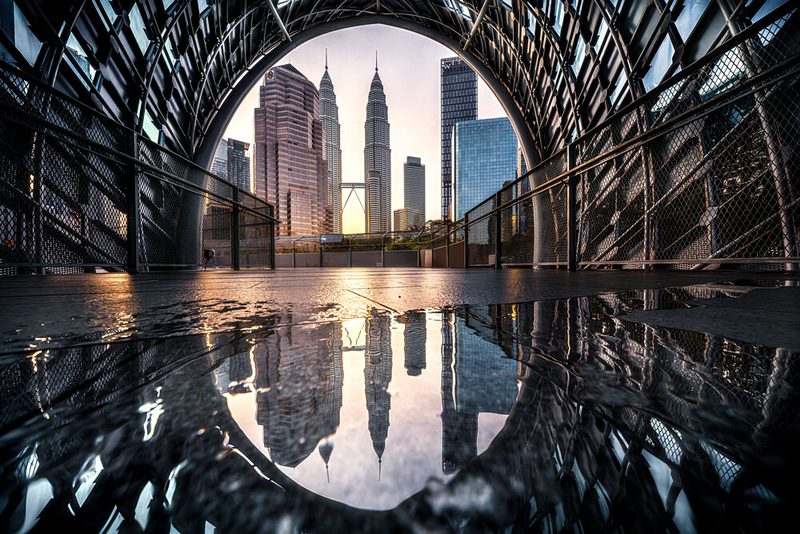 Urban Towers Arch Reflection art print by Jo Gen for $57.95 CAD