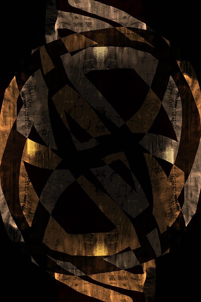 Dark Gold Abstract Shapes art print by Cartissi for $57.95 CAD