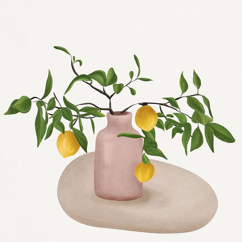 Modern Lemon Branches art print by City Art for $57.95 CAD