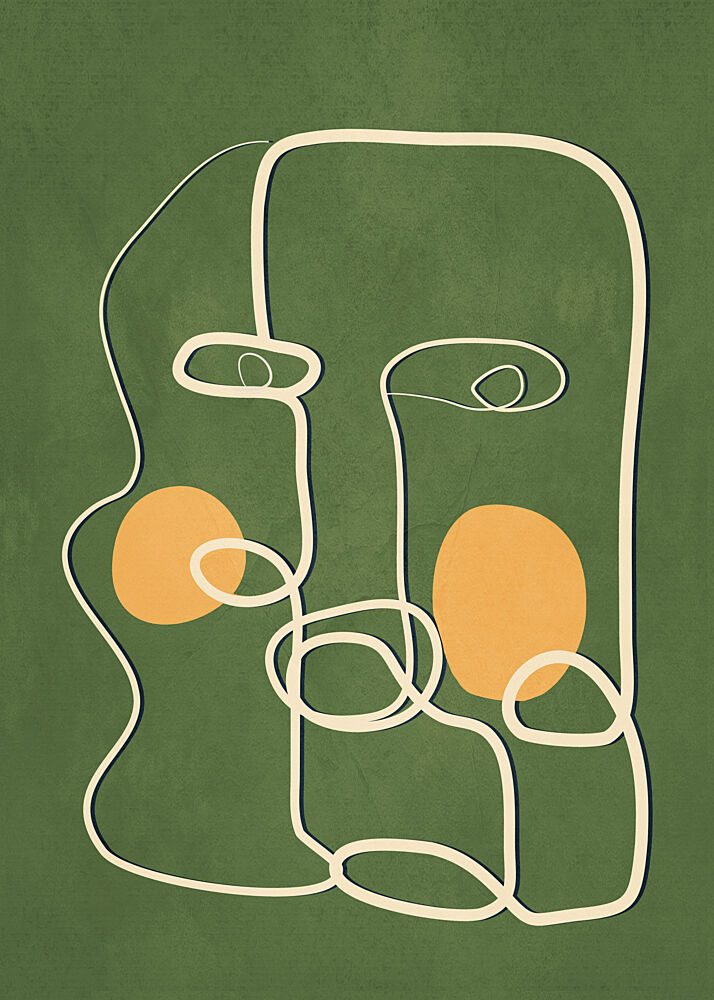 Green Line Portrait art print by City Art for $57.95 CAD