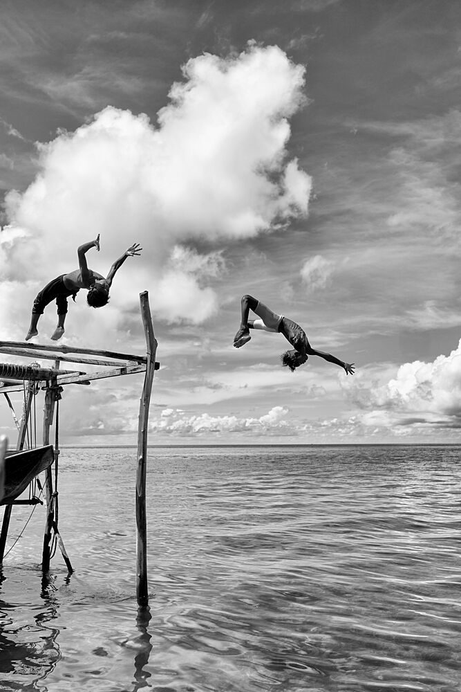 Kids Leaping into Ocean art print by Kieron Long for $57.95 CAD