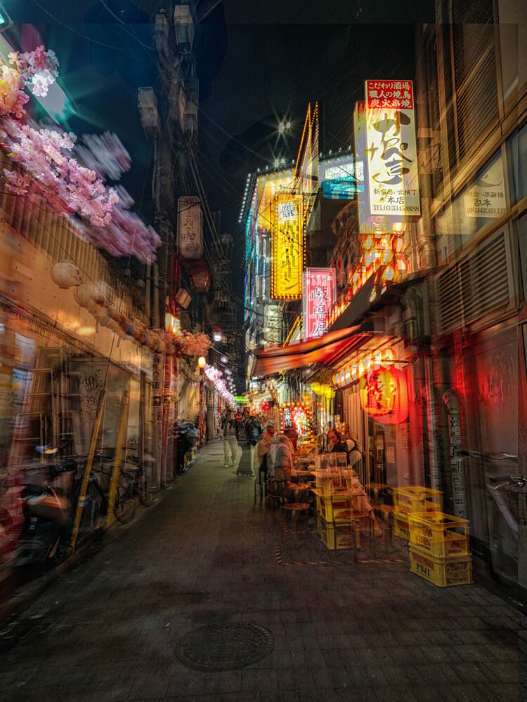 Japanese Blossoms Night Blur art print by Carlo Borgatelli for $57.95 CAD