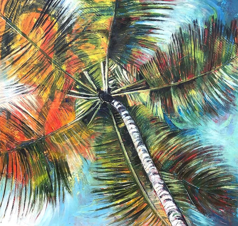 Vibrant Palm Canopy art print by Barbara Piatti for $57.95 CAD