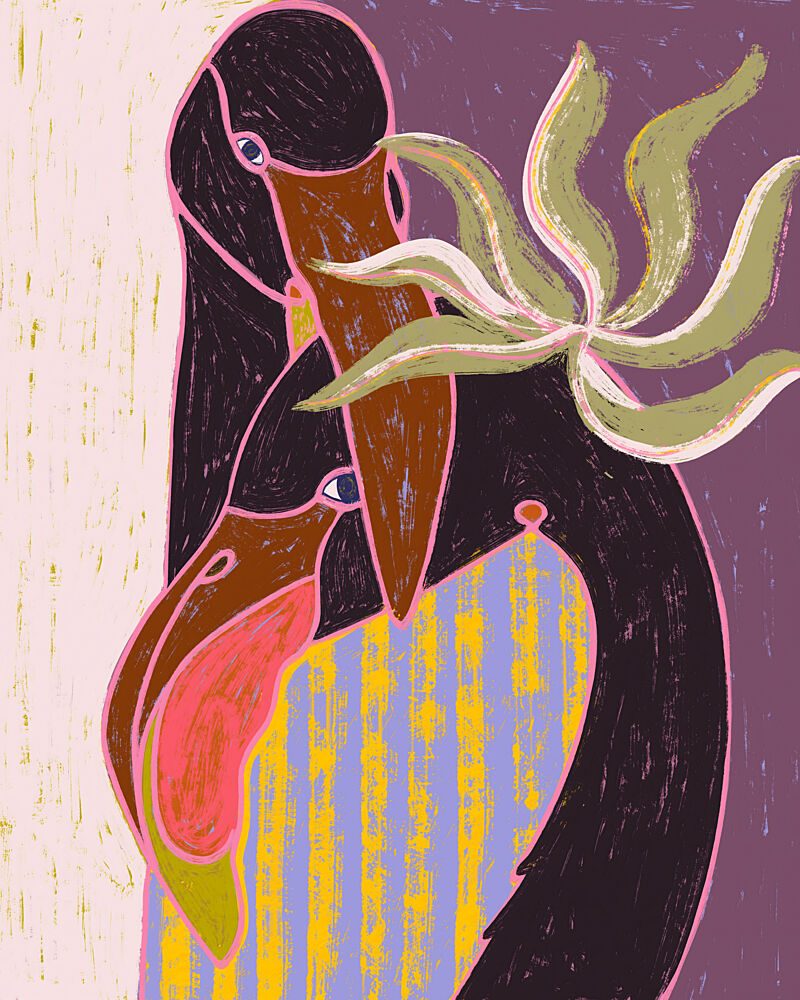 Flamingo Harp Duet art print by Uma Gokhale for $57.95 CAD