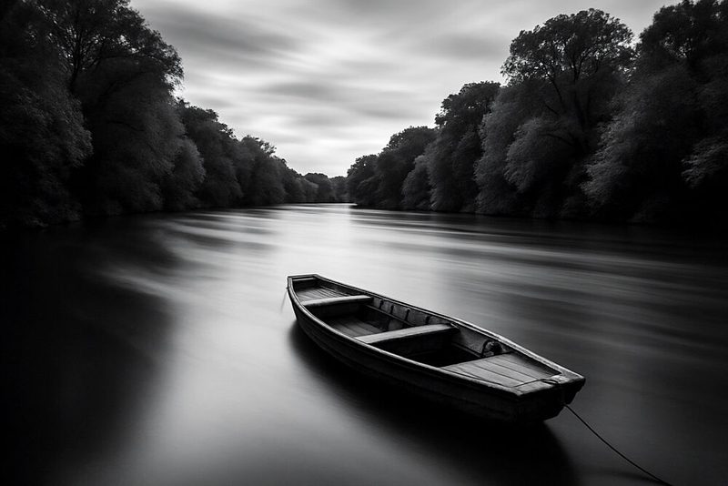 Solitary River Boat art print by Paulo Medeiros for $57.95 CAD