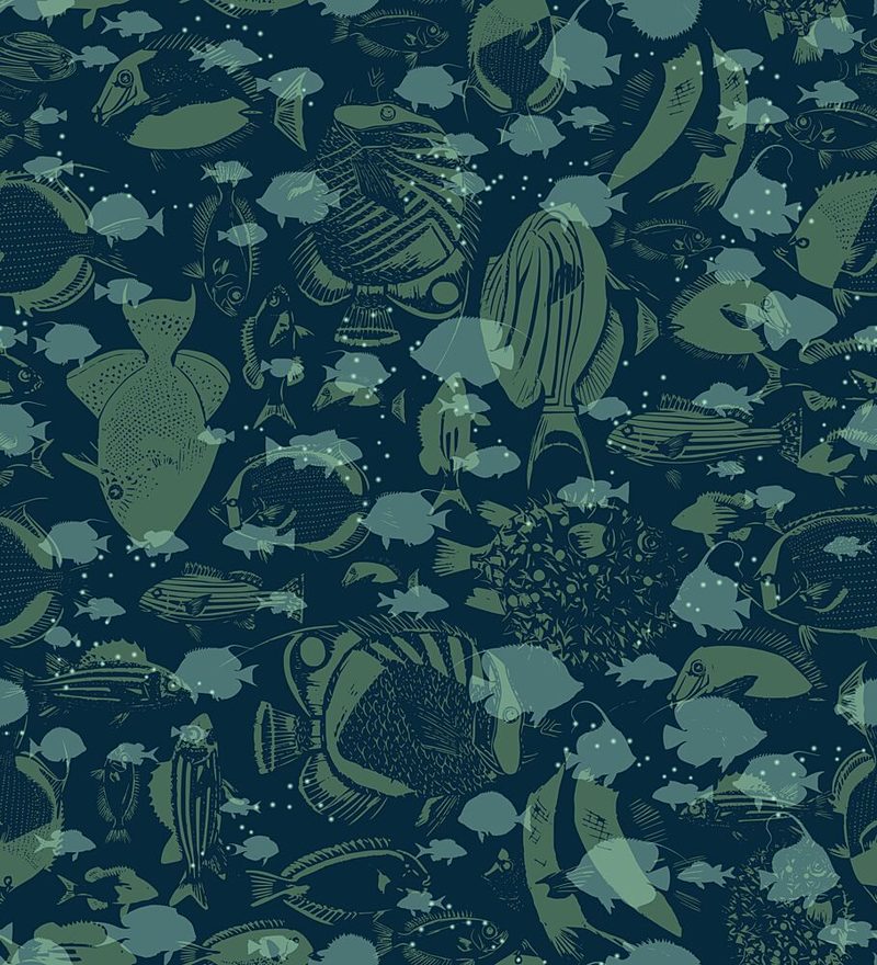 Deep Sea Vintage Fish art print by Annick for $57.95 CAD