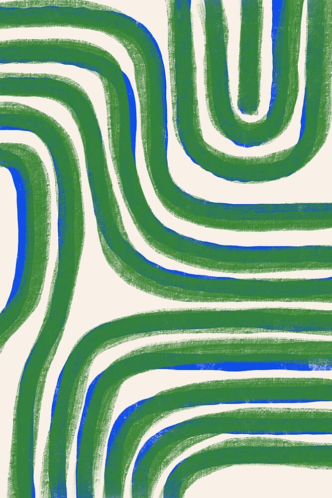 Green Abstract Lines art print by The Miuus Studio for $57.95 CAD
