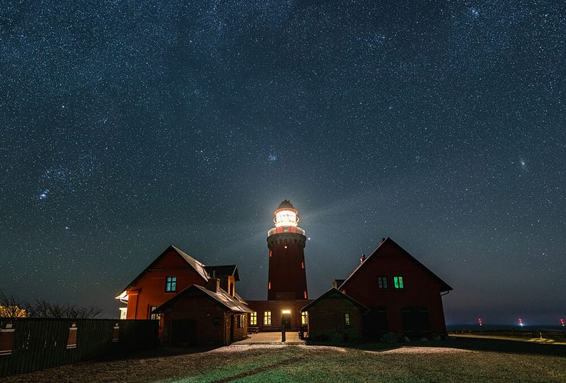 Starry Night Lighthouse art print by Keller for $57.95 CAD
