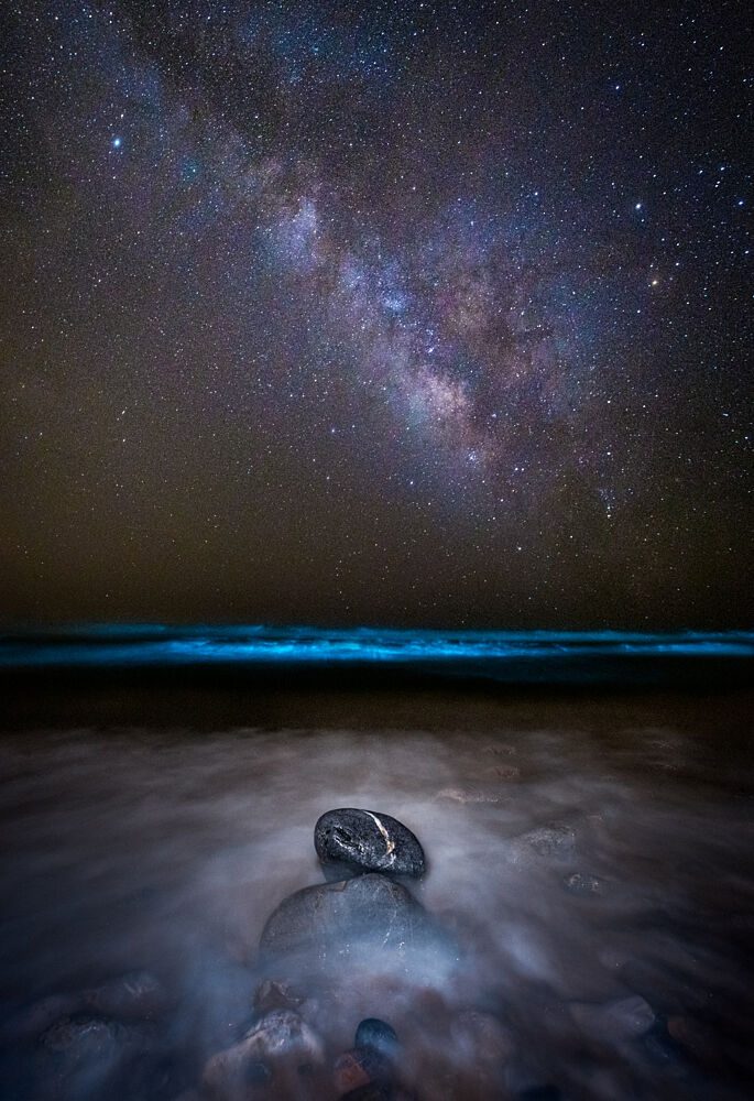 Milky Way Glowing Waves art print by Khalid Jamal for $57.95 CAD