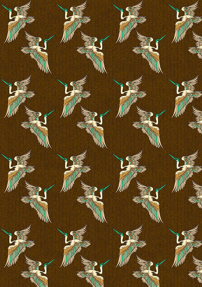 Graceful Teal Bird Pattern art print by Nicholas for $57.95 CAD