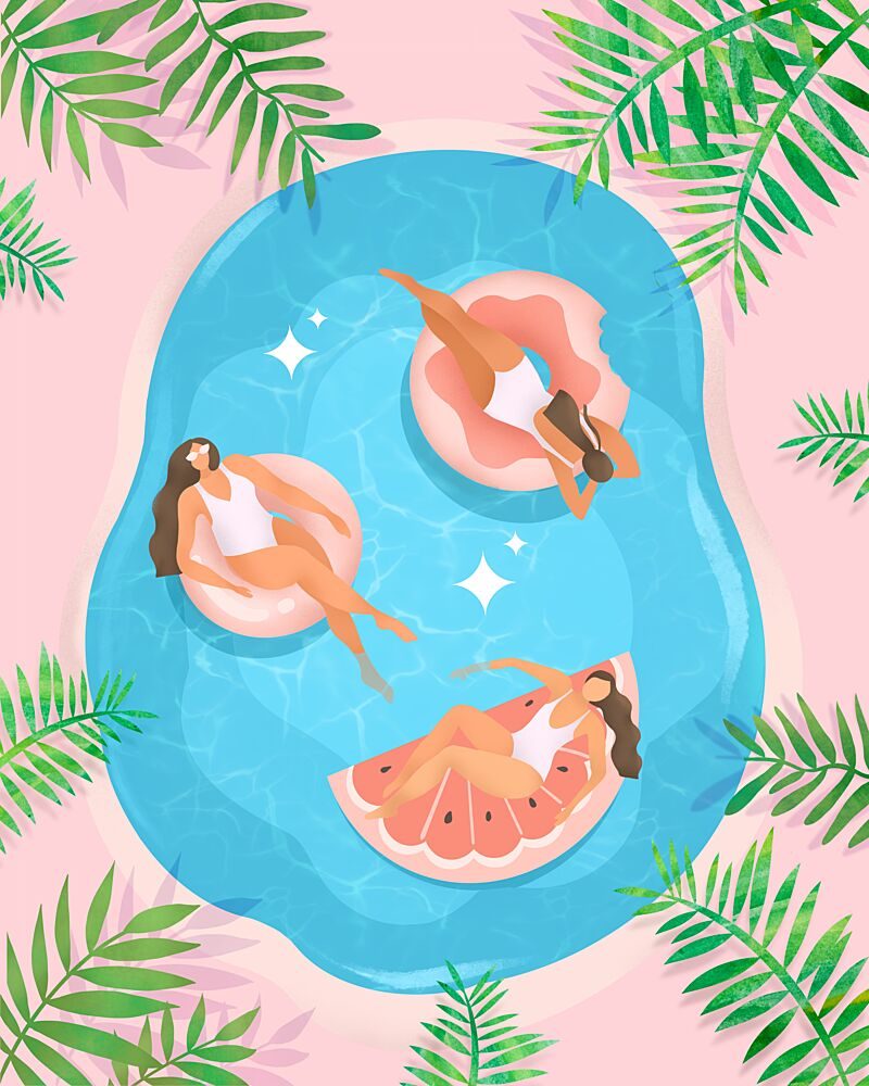 Hot Girl Float Club art print by Petra Lizde for $57.95 CAD