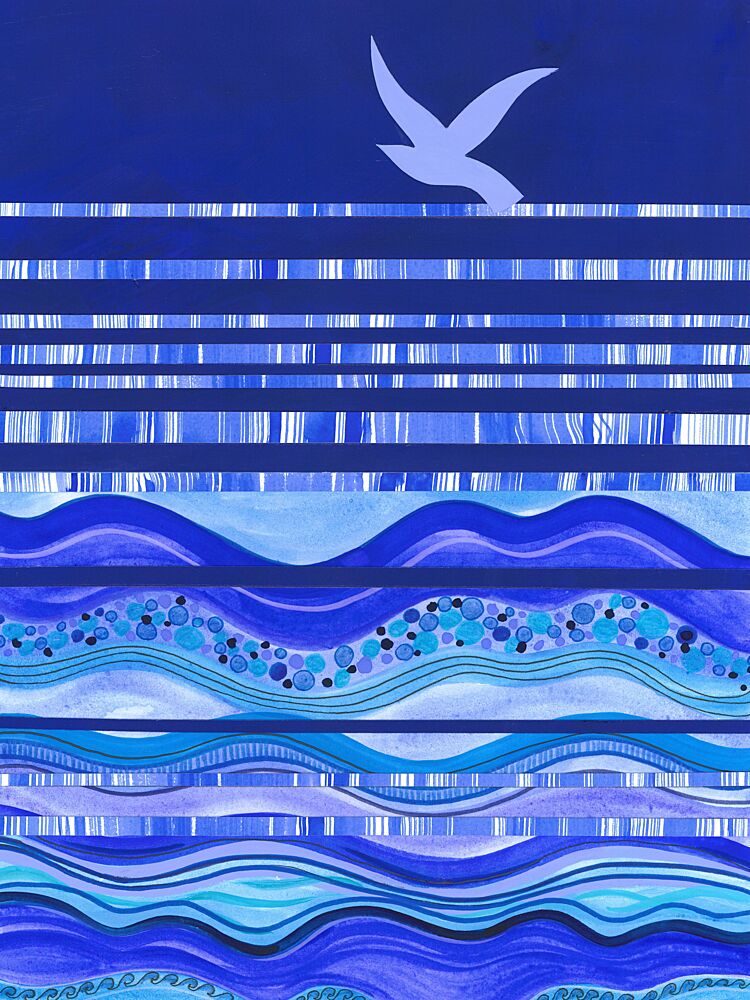 Skimming the Ocean Waves art print by Isabelle Brent for $57.95 CAD