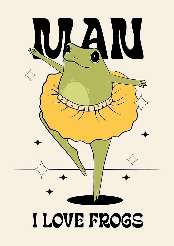Dancing Frog Ballerina art print by Alina Shulhouskaya for $57.95 CAD
