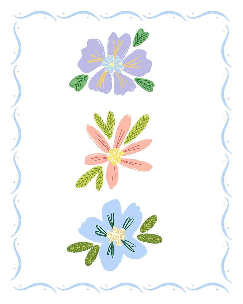 Pastel Whimsical Flowers art print by Giovanna Juliao for $57.95 CAD