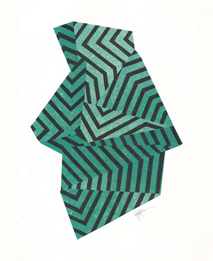 Teal Geometric Illusion art print by Paulina Varregn for $57.95 CAD