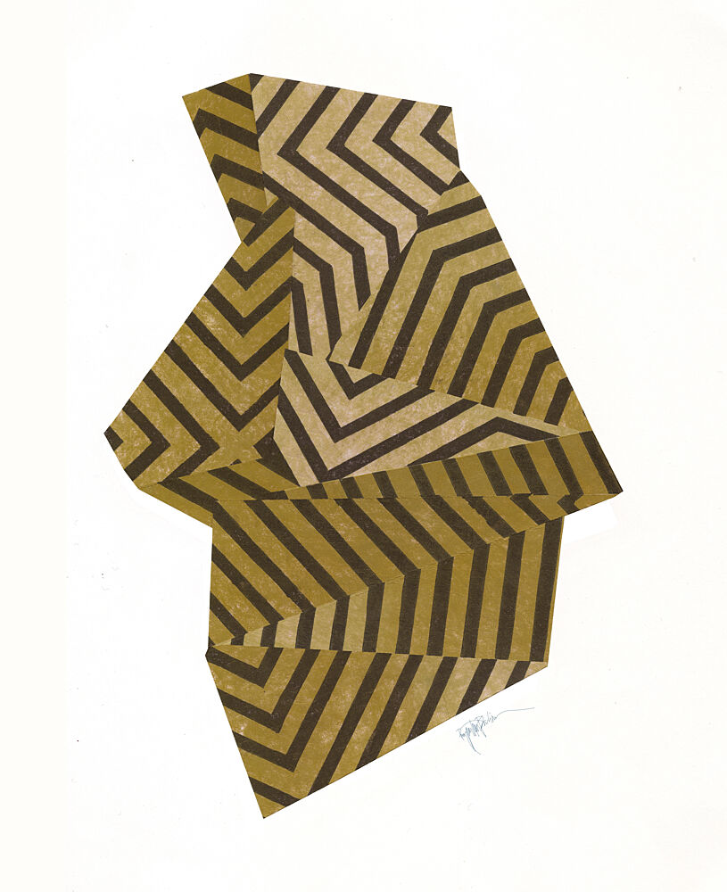 Golden Chevron Illusion art print by Paulina Varregn for $57.95 CAD