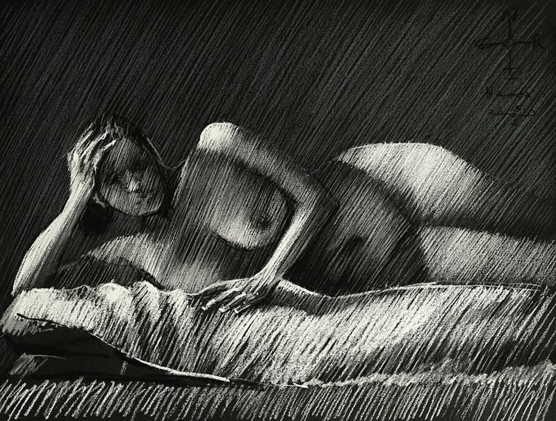 Shadowed Female Nude art print by Corne Akkers for $57.95 CAD