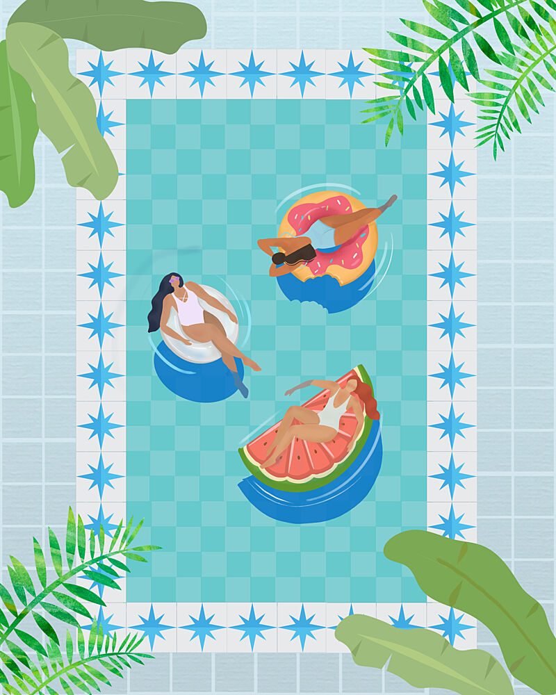Pool Party art print by Petra Lizde for $57.95 CAD