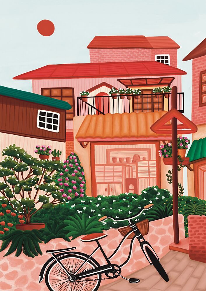Charming Village Street art print by Nidhi Kachhadiya for $57.95 CAD