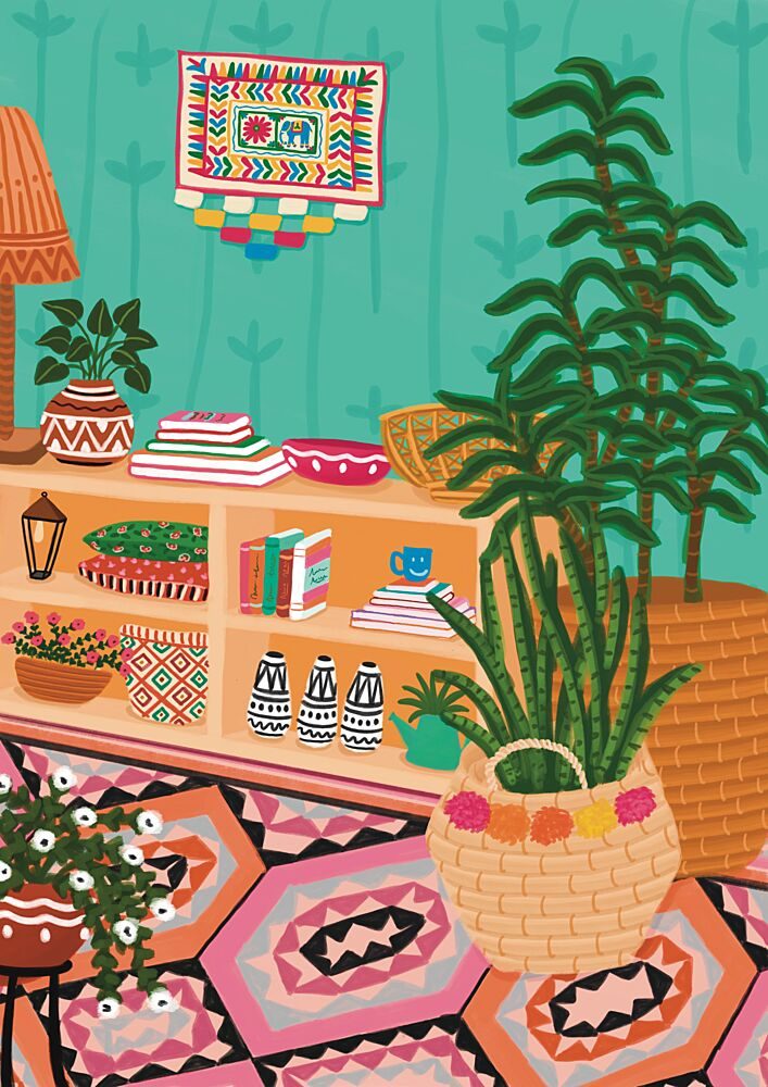 Vibrant Plant Interior art print by Nidhi Kachhadiya for $57.95 CAD
