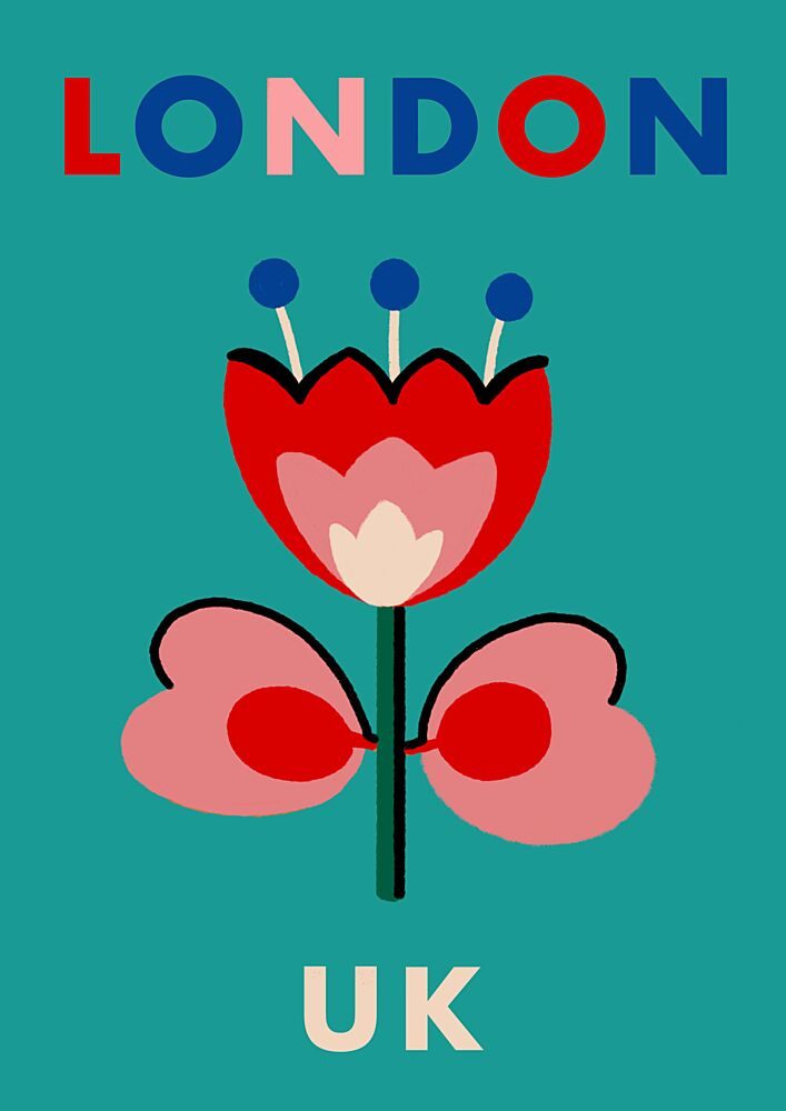 London Folk Flower art print by Nidhi Kachhadiya for $57.95 CAD