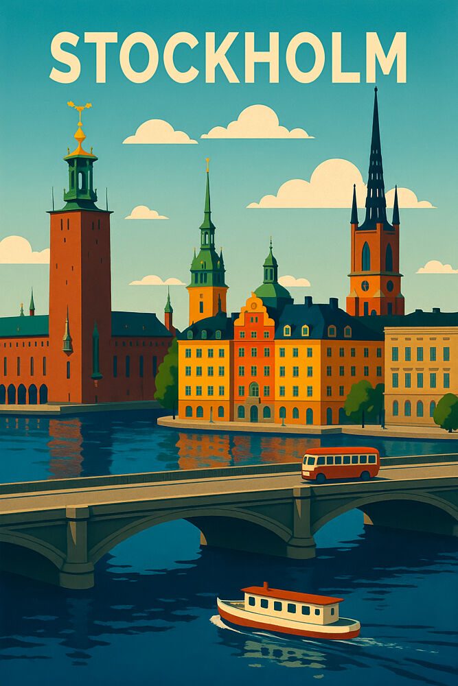 Stockholm Travel Art art print by Taudalpoi for $57.95 CAD