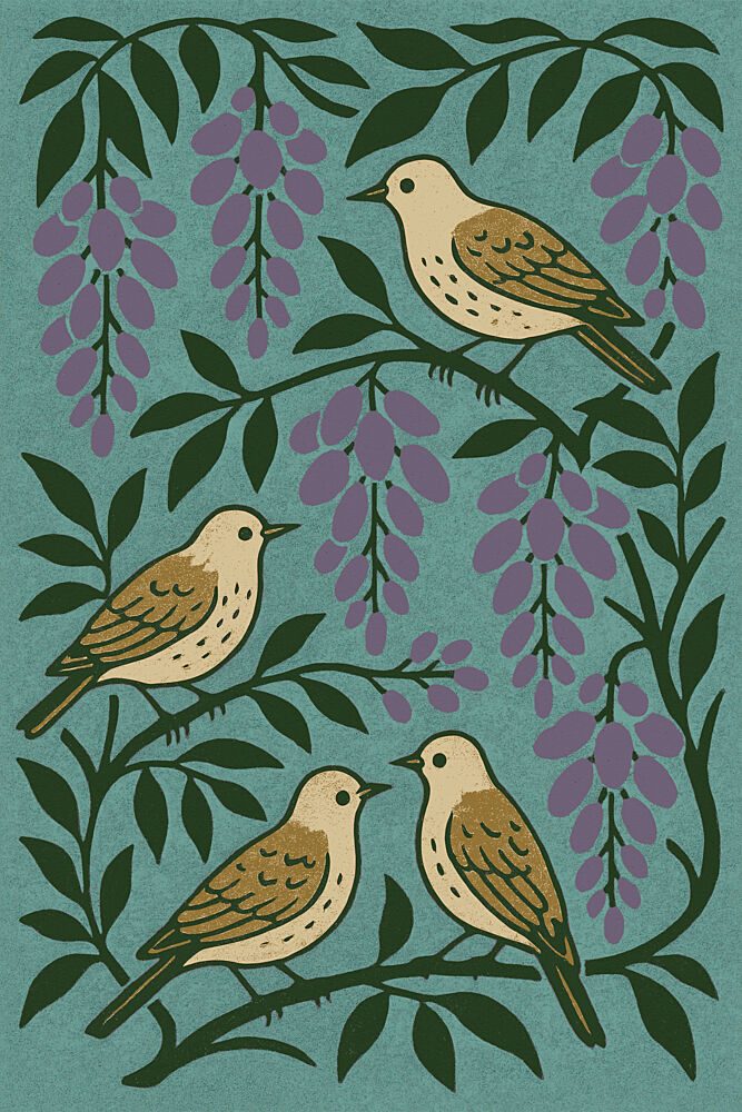 Grapebirds art print by Treechild for $57.95 CAD