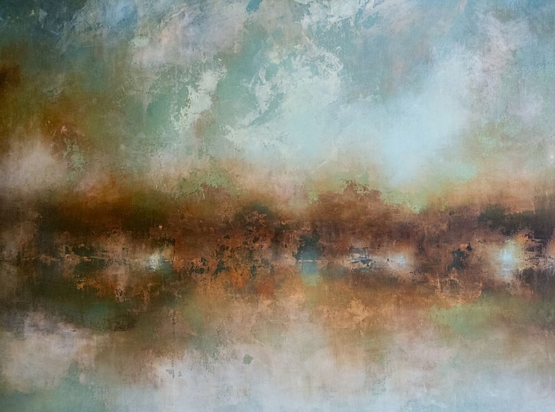 Misty Abstract Landscape art print by Nizaket Sinanovska for $57.95 CAD