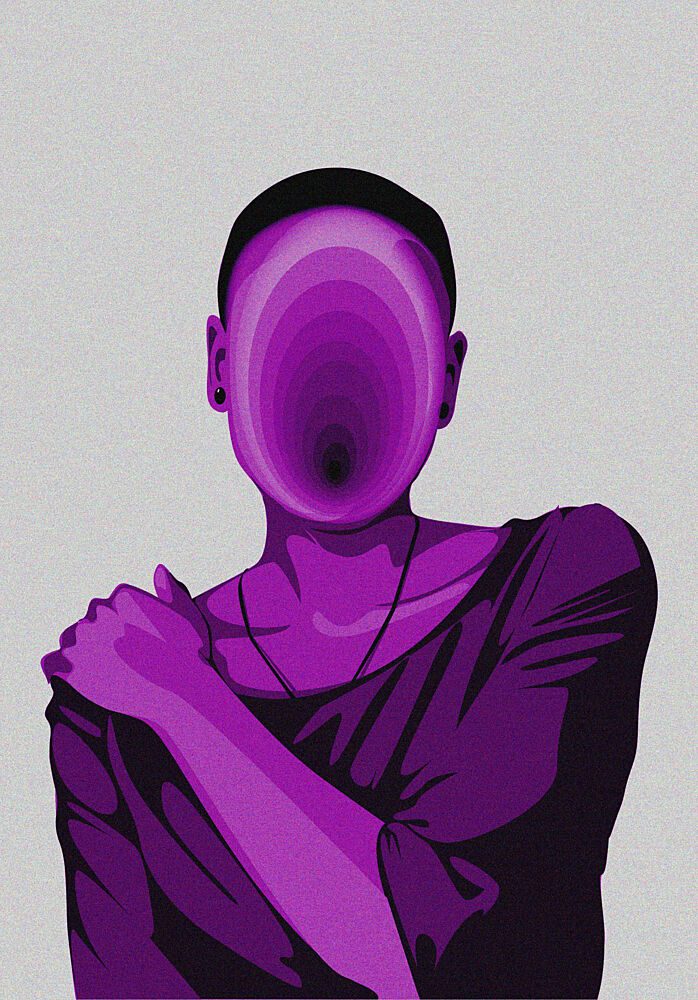 Faceless Purple Figure art print by Umuuntu for $57.95 CAD