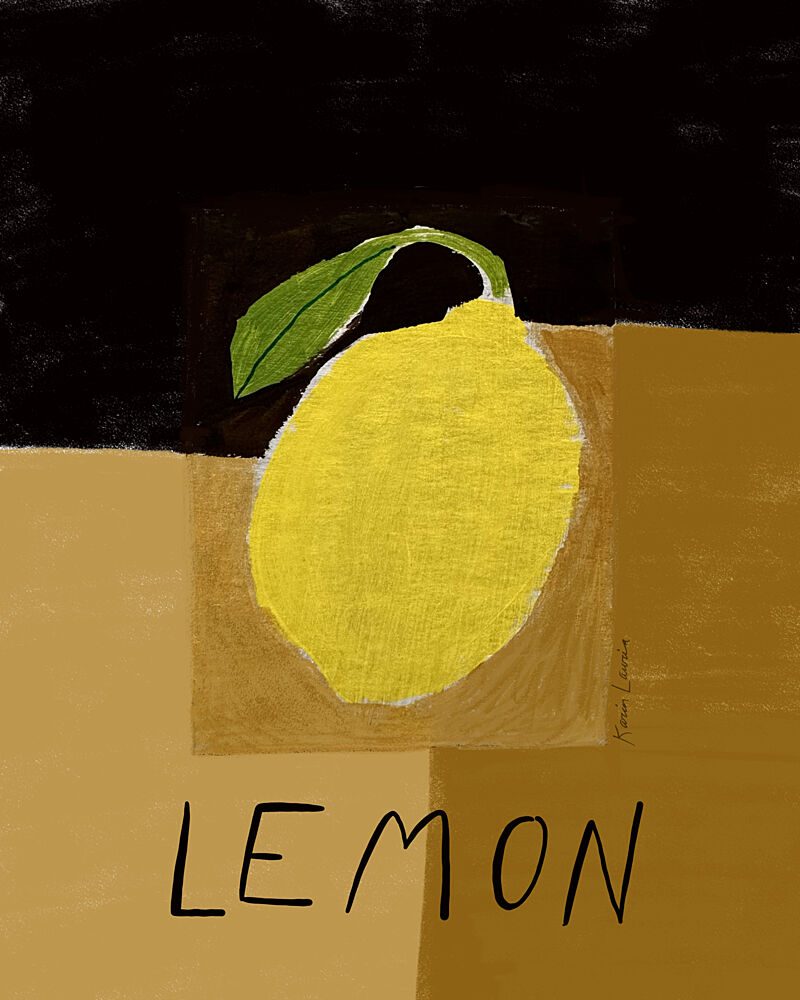 Textured Yellow Lemon art print by Karin Lauria for $57.95 CAD