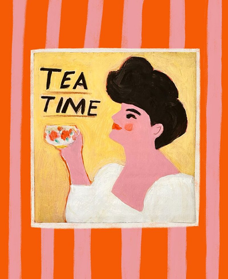 Retro Tea Time art print by Karin Lauria for $57.95 CAD