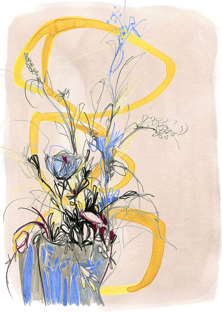Abstract Floral Sketch art print by Jenja Braun for $57.95 CAD