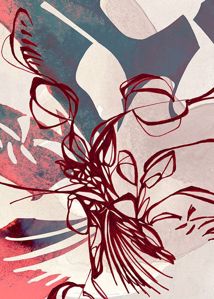 Abstract Floral Lines art print by Jenja Braun for $57.95 CAD