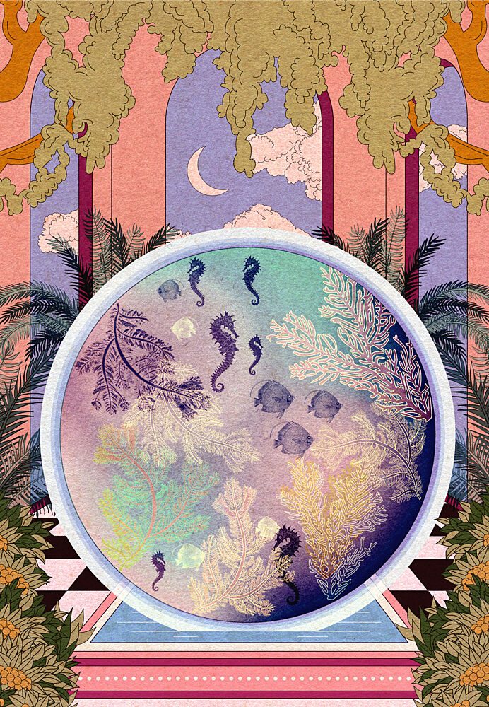 Enchanted Seahorse Garden art print by OMG Kitty for $57.95 CAD