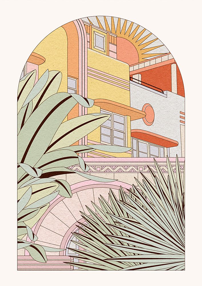 Art Deco Tropical Arch art print by OMG Kitty for $57.95 CAD