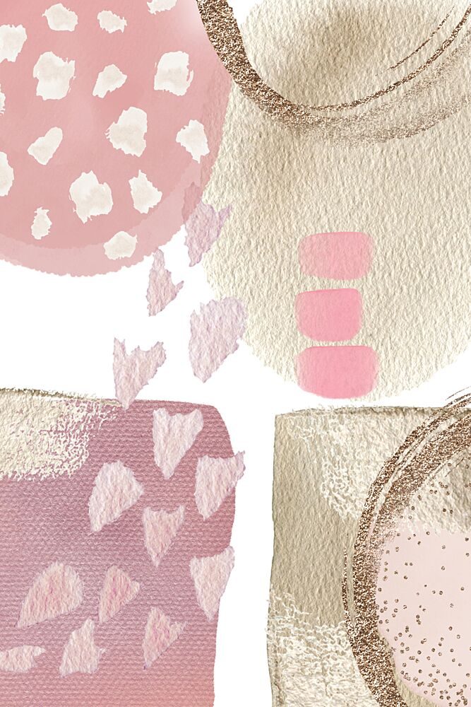 Abstract Pink Gold Shapes art print by Sally Ann Moss for $57.95 CAD
