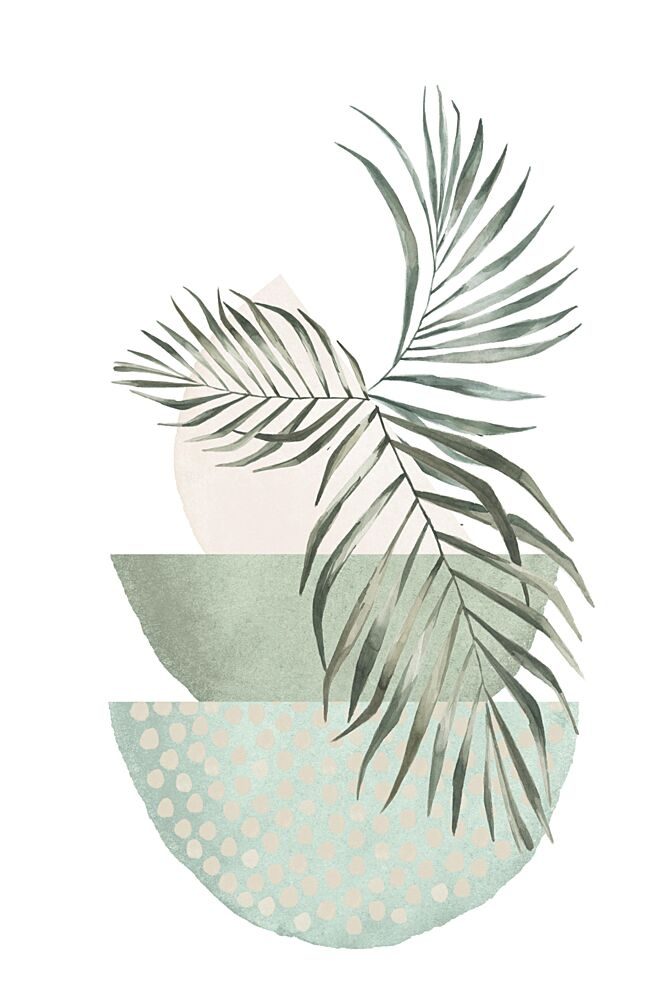Green Palm Abstract Shapes art print by Sally Ann Moss for $57.95 CAD